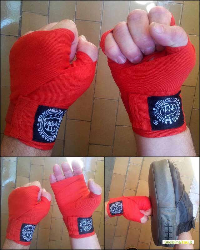 Bintai raudoni boksui 2x3 m medvilnė su elastanu tik 9 litai