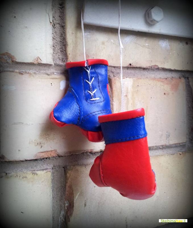 Bokso pirštinės suvenyrinės.galima pakabinti ant veidrodėlio