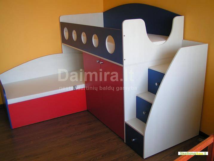 Dviaukštės vaikiškos lovytės