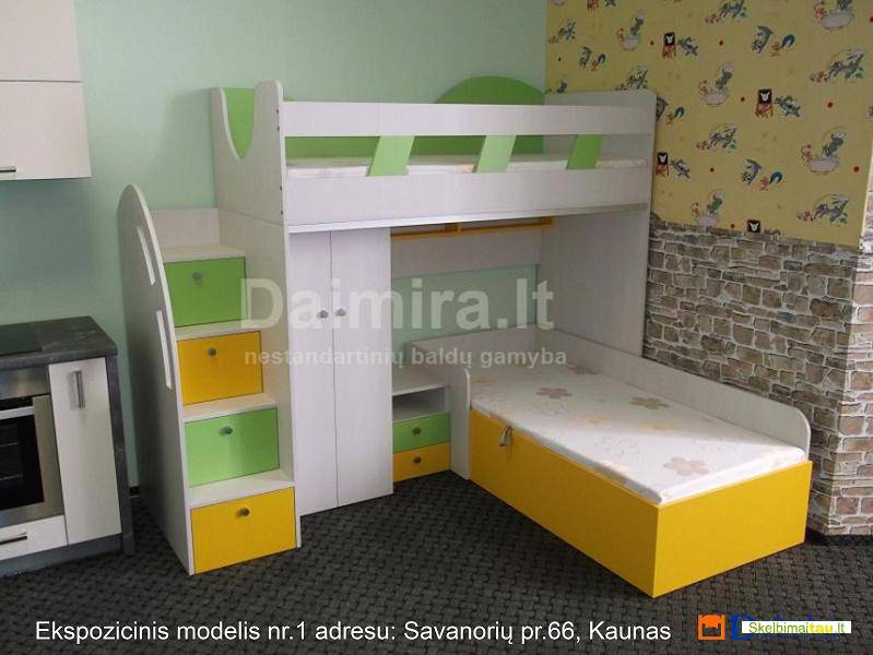 Dviaukštės vaikiškos lovytės