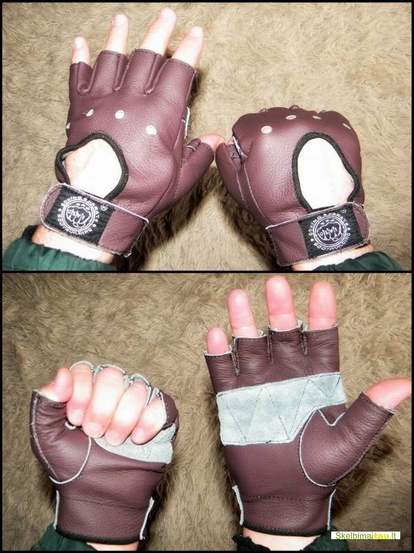 Dviratininko pirštinės nat.oda,pirštinės štangai