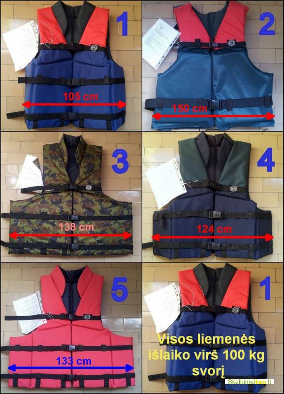 Irkluotojo baidare gelbėjimosi liemenė universali nuo 50lt -