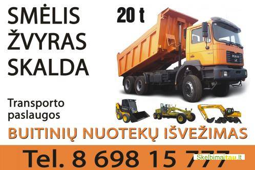 Vezu smelis, zvyras, skalda vezu 20t  kauno r. 8 698 15777 ©