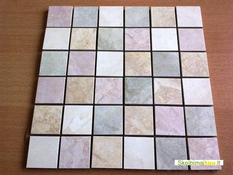 Keraminės glazūruotas, stiklo, natūralaus akmens bei metalo