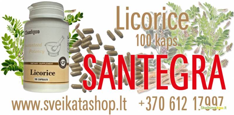 Licorice 100 kaps - maisto papildas santegra / 8 612 17997