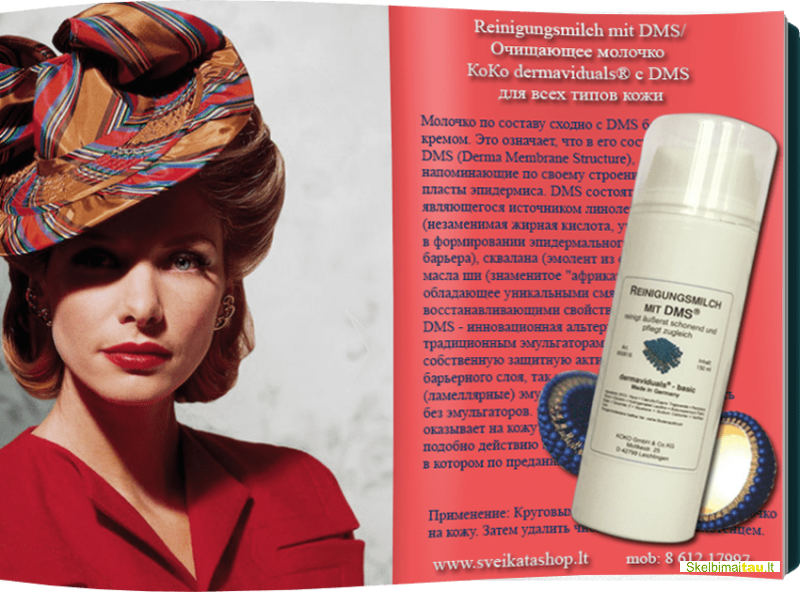 Valomasis pienelis su dms ypač giliai valo veido oda - derma