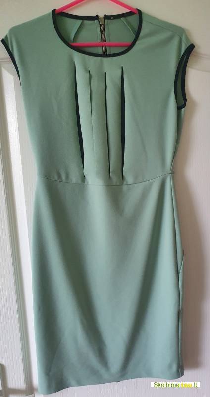 Žalsva  itališka suknelė su užtrauktuku