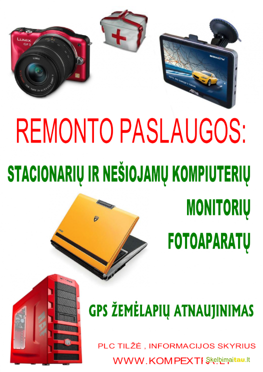 Gps prekyba ir remontas. žemėlapių atnaujinimas šiauliuose.
