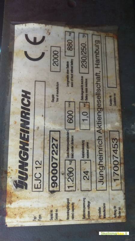 Naudotas elektrinis vežimėlis jungheinrich ejc 12