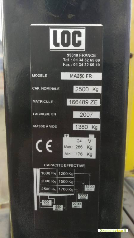 Naudotas elektrinis  vežimėlis loc ma250fr
