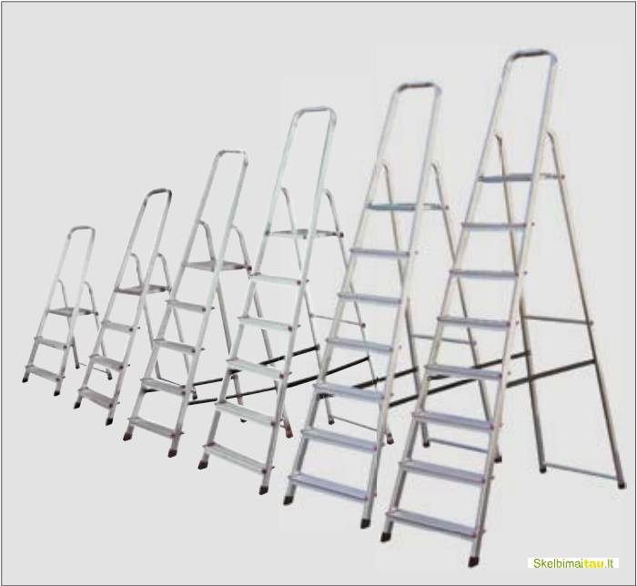 Įvairio kopėčios, pastoliai ir ženklai