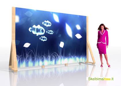 Įvairūs parodiniai stendai iš medžio, aliuminio, plastiko