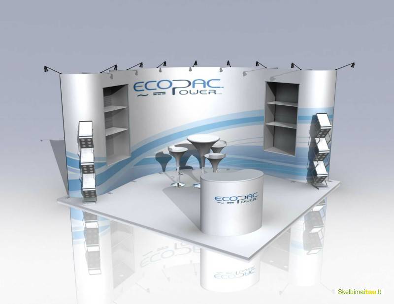 Įvairūs parodiniai stendai iš medžio, aliuminio, plastiko